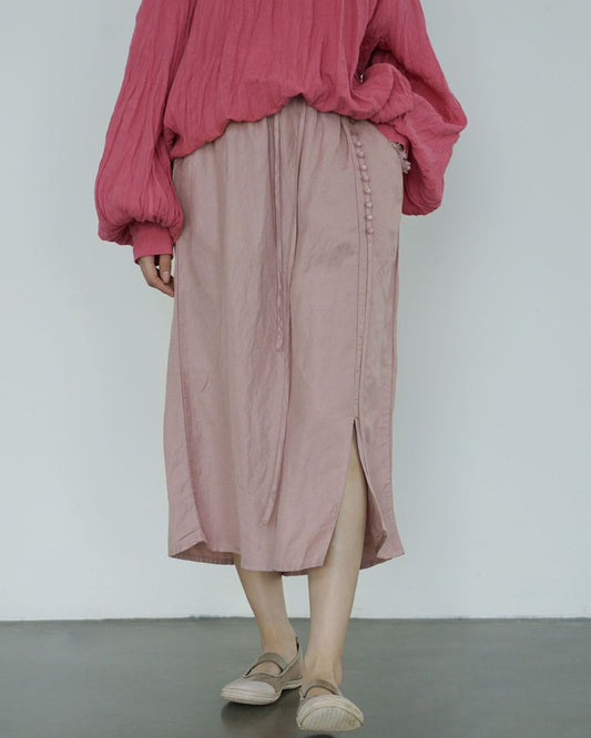 Linen Skirt in Light Pink