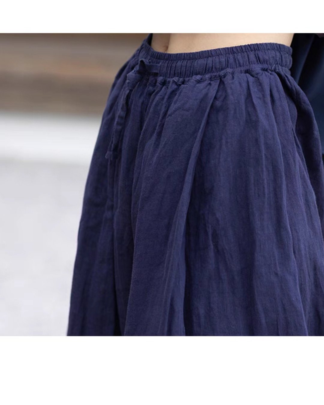 Linen Skirt Pants in Purplish Blue