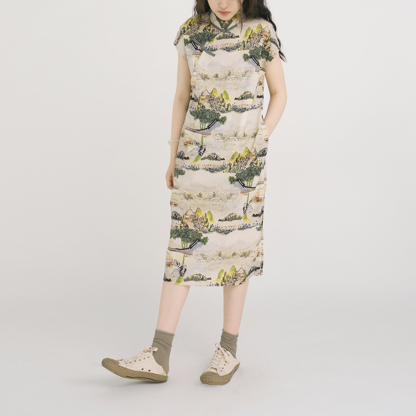 Chinese Painting Cheongsam Qipao Dress