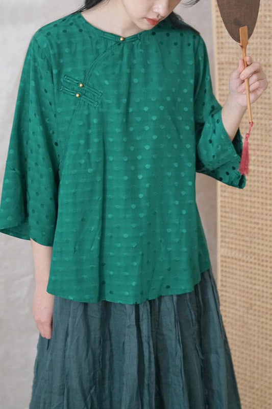 Green Cheongsam Top