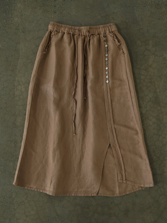 Linen Skirt in Brown