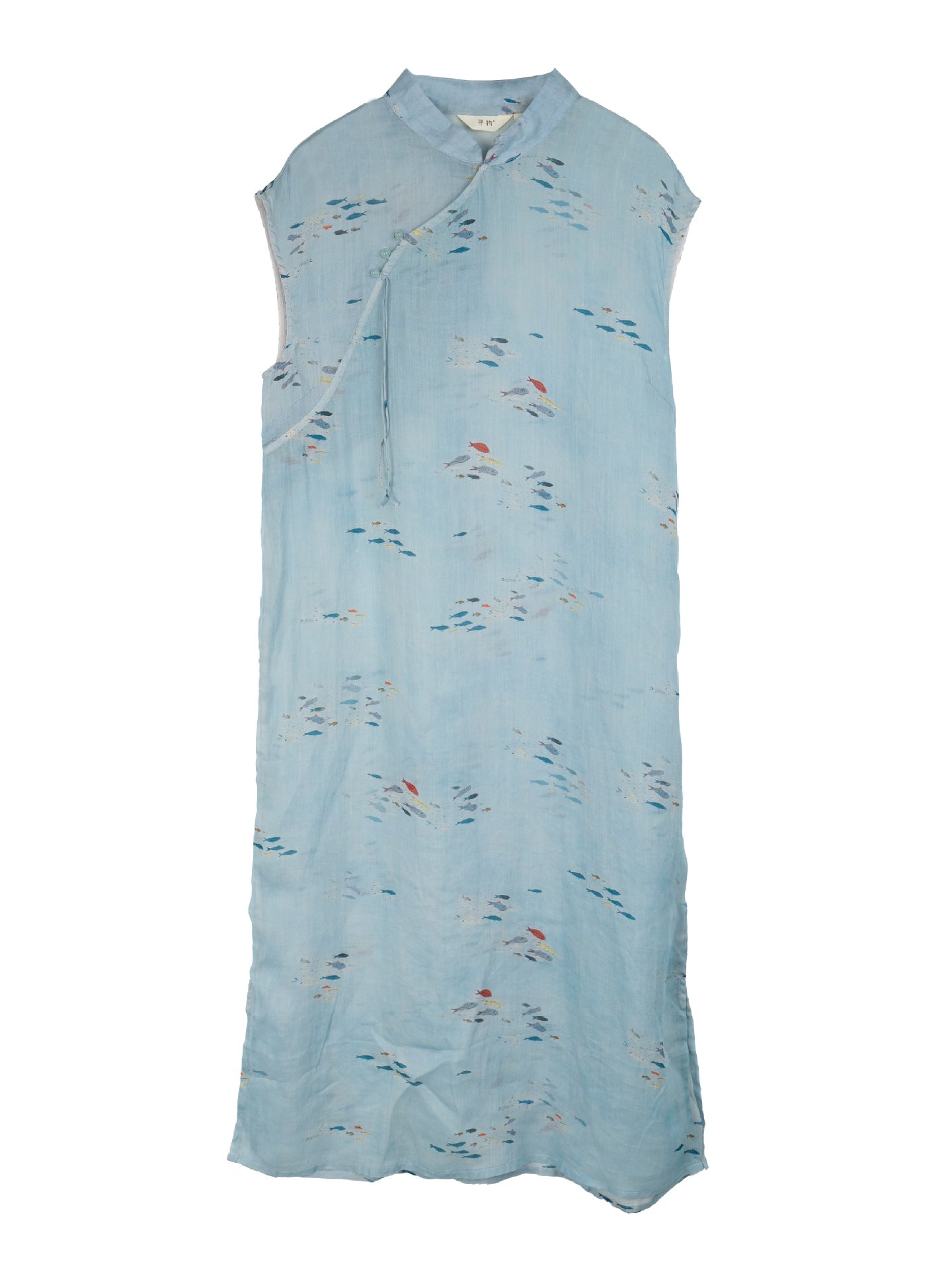 Little Fish Cheongsam Qipao Dress in Blue