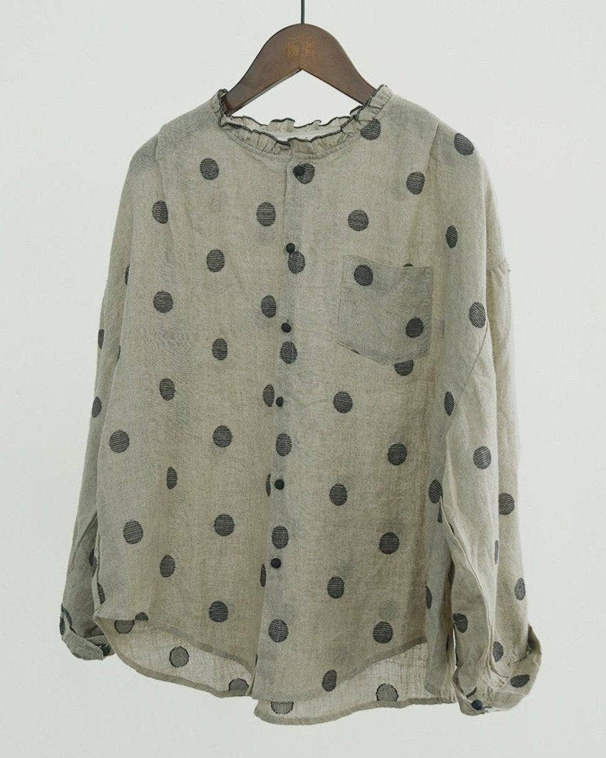 Polka Dot Print Button Shirt