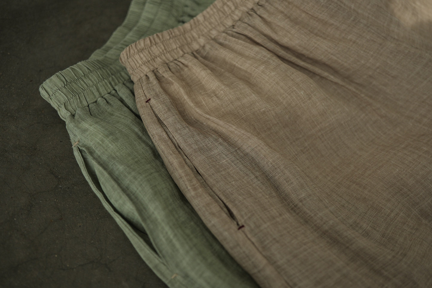 Ramie Skirt Pants in Light Brown