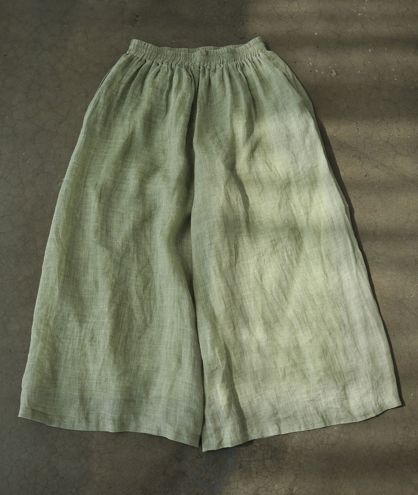 Ramie Skirt Pants in Green