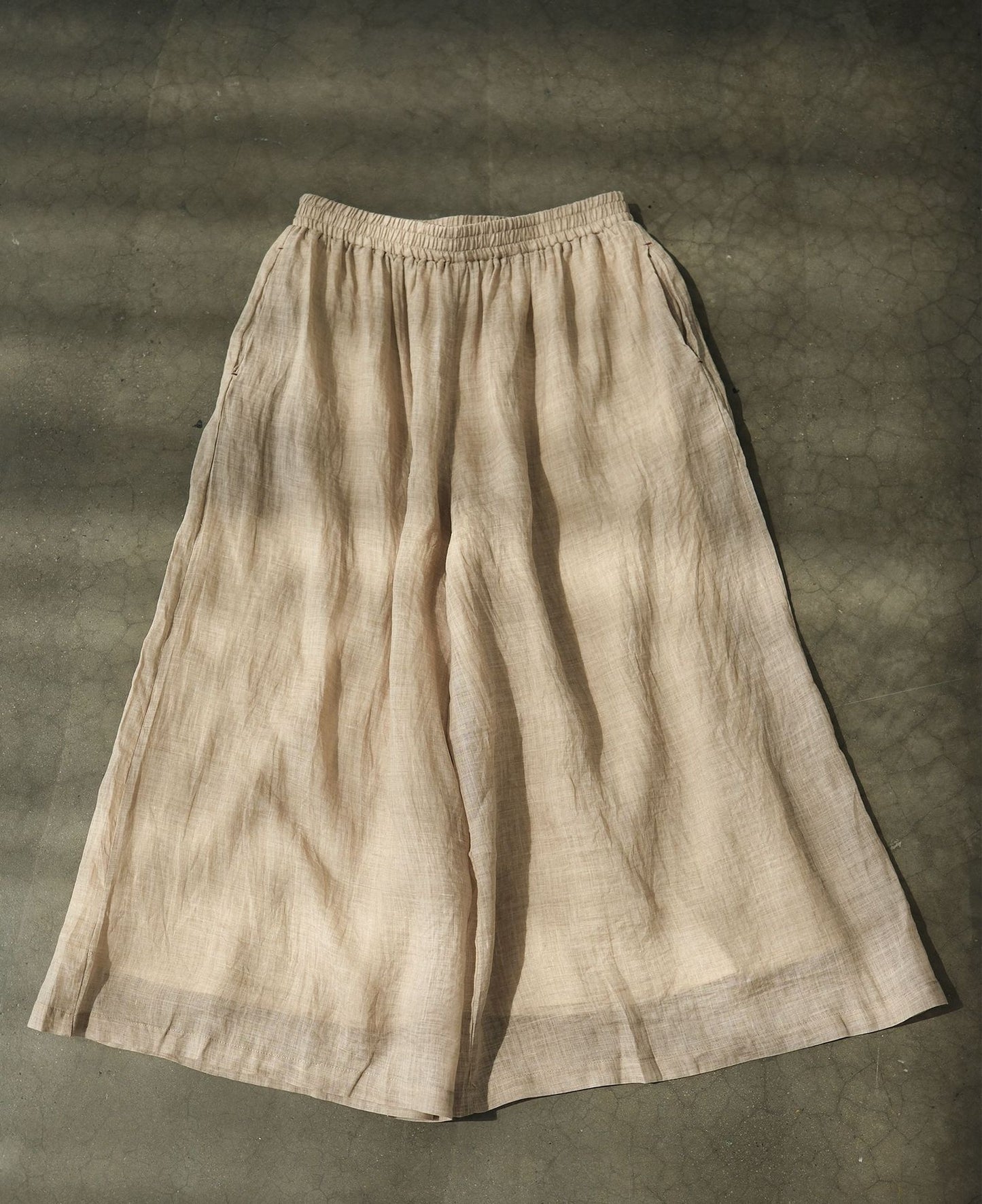 Ramie Skirt Pants in Light Brown