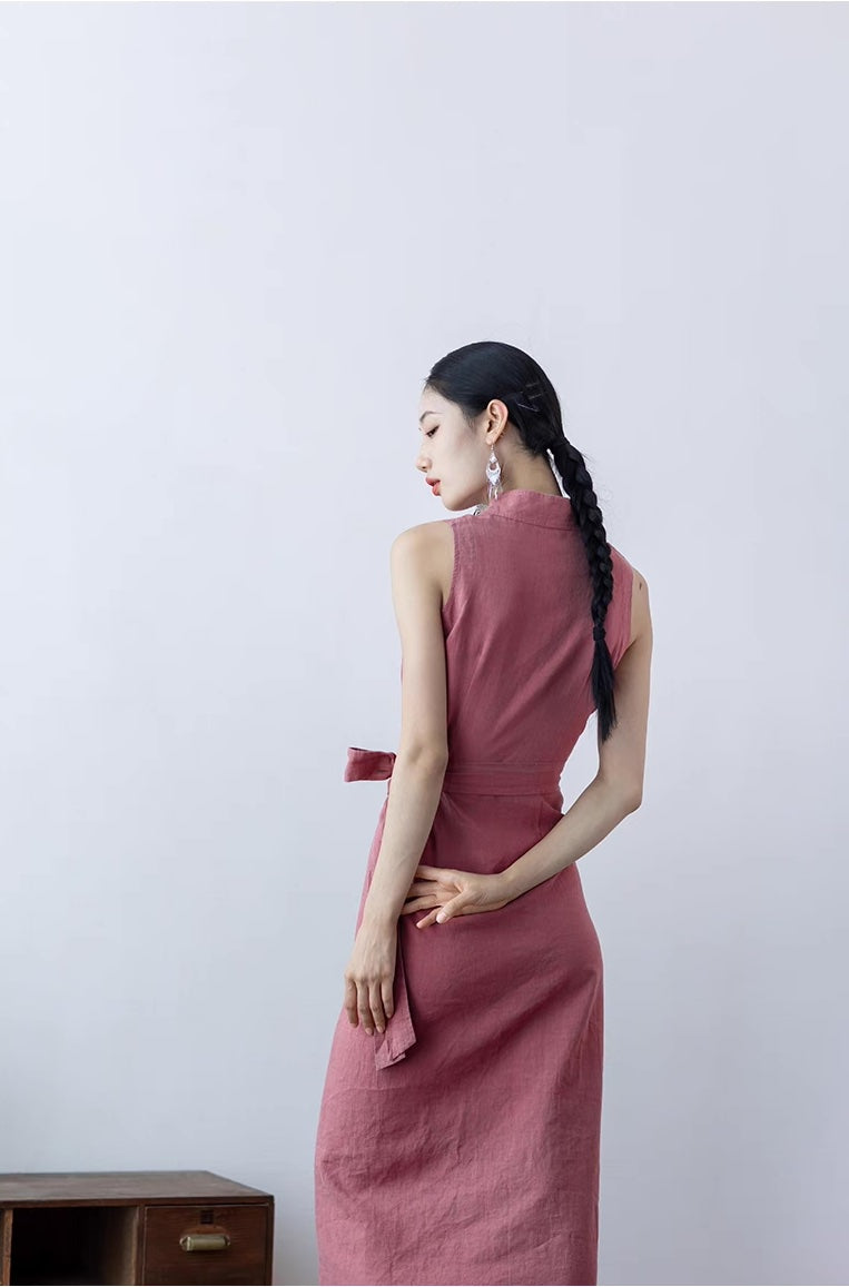 Dazhuo Tibetan Dress in Dusty Pink